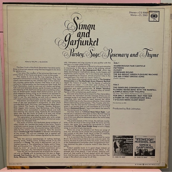 Simon & Garfunkel Parsley Sage Rosemary and Thyme 12" 1966 Santa Maria Pressing - Picture 2 of 6